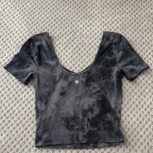 lululemon athletica Charcoal Tie-Dye Crop Top